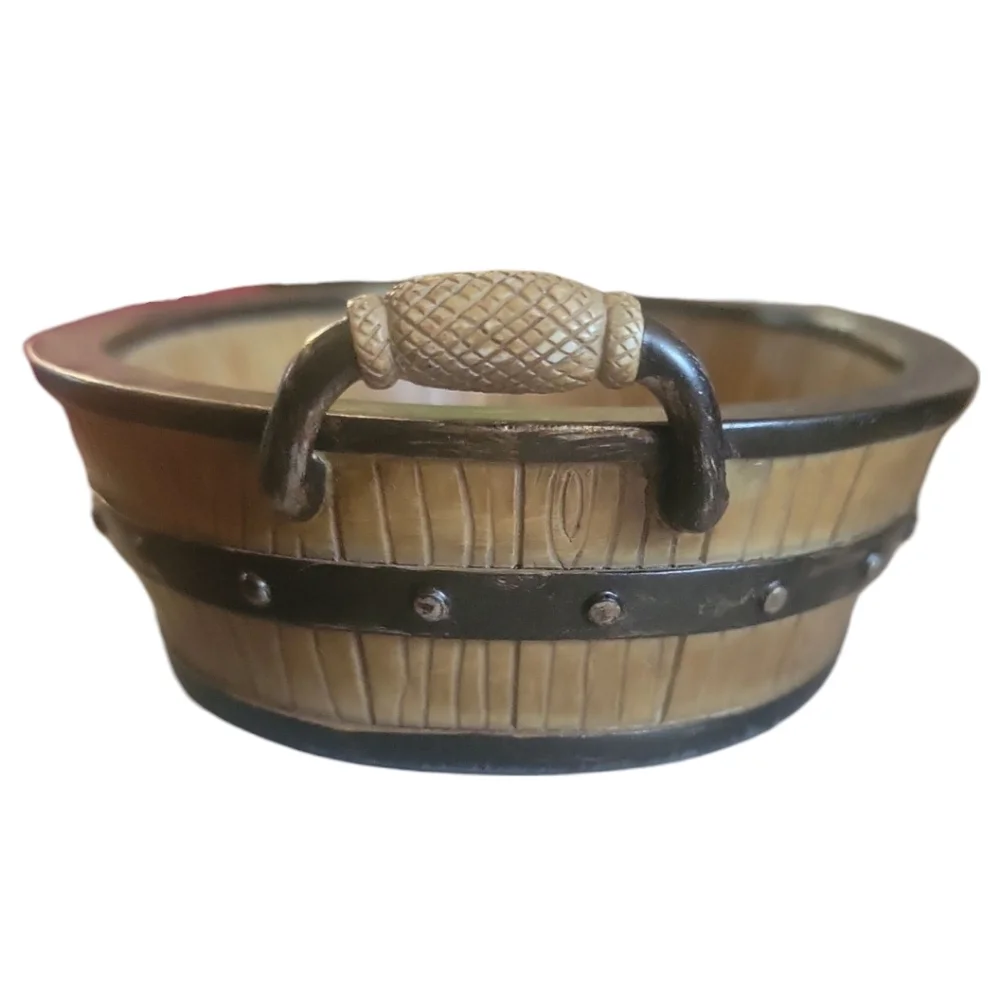 Vtg 2003 Hand-painted Linda Spivey Outhouses Soap Dish Wooden Bathtub